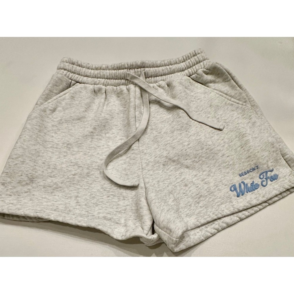 White Fox Grey Lounge Shorts, Sz S